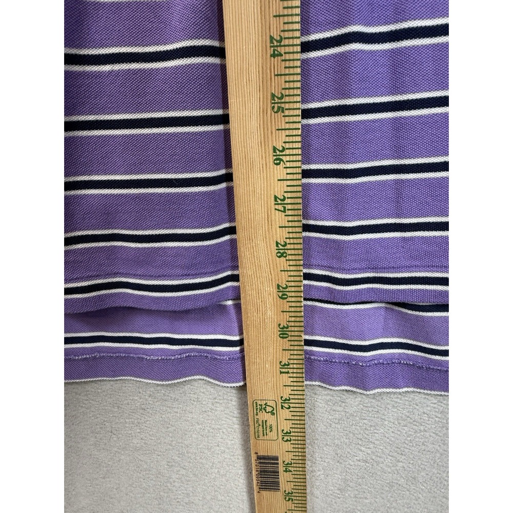 Polo Ralph Lauren Men's Sz 2XL Purple Stripe Pima Cotton Golf Rugby Polo Shirt - Picture 7 of 8